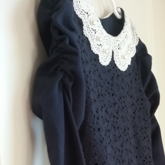 Girls Festive Fit and Flare Lined eyelet Dress - Picture 7 of 8